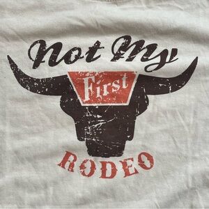 Beige Graphic Tee with Bull Print